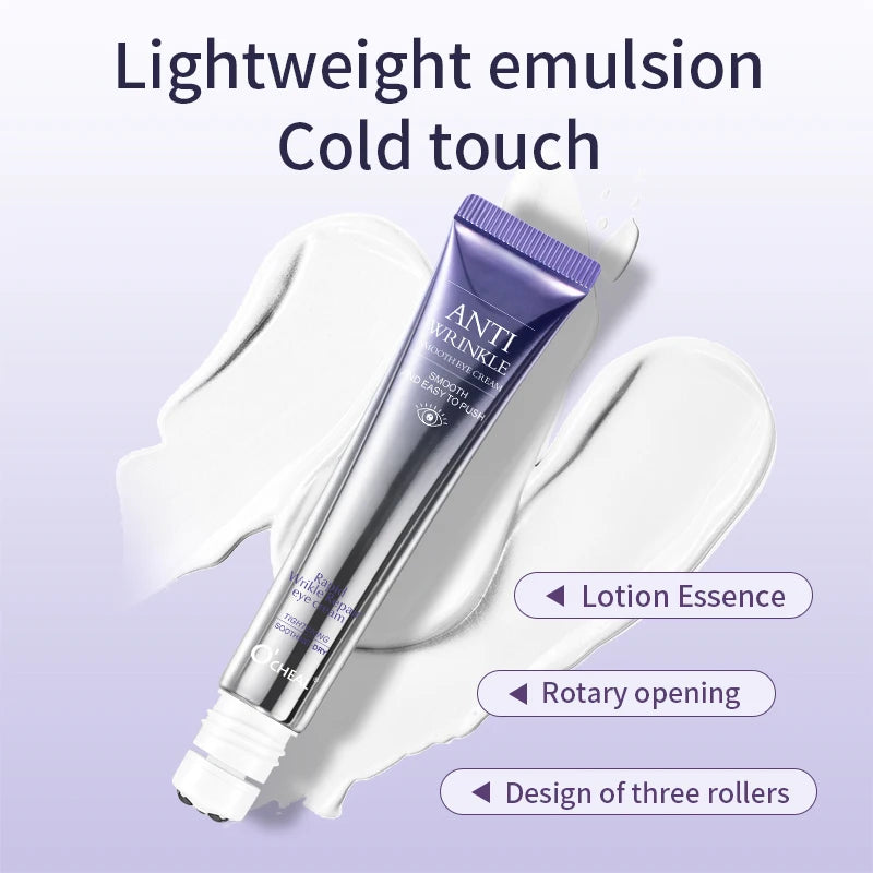 O'CHEAL Anti Wrinkle Anti Dark Circle Eye Cream Roller Massager Moisturizing Eye Bags Anti Aging Hyaluronic Acid Eye Skin Care.