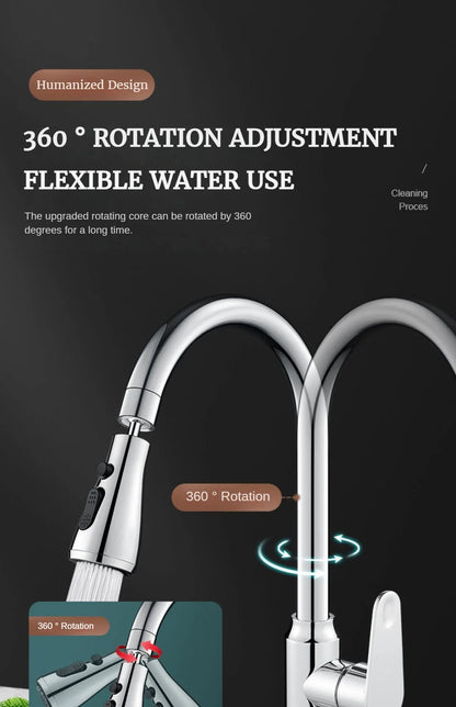 GEGVE Removable Kitchen Faucet  Flexible Head Hot Cold Faucets Tap Tap Mixer Manual Black for Kitchen Sink Adapted To Israel