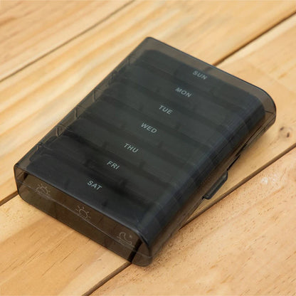 Weekly 6/7/8/10/21 Grids Pill Box Medicine Organizer Black Plastic Storage Box Container Portable Pill Case