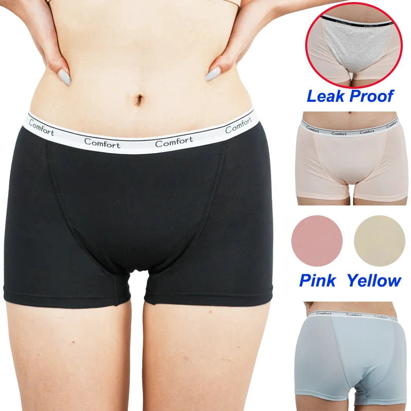 Cotton Menstrual Panties Women Leak Proof Boxer Short Underwear Female Menstruation Period Boyshort Underpants Woman Panty Panti.