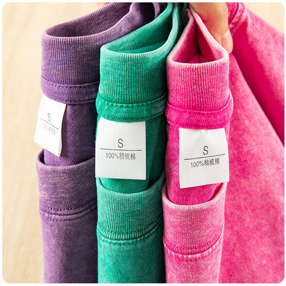 Men's Women Washed Vintage T-Shirts Street Hip Hop Retro Punk T Shirt Harajuku Casual Cotton Short Sleeve Couple TShirts Tees