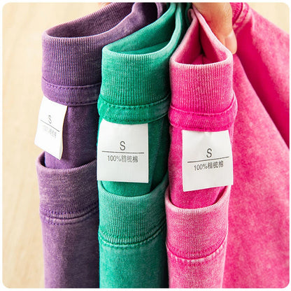 Men's Women Washed Vintage T-Shirts Street Hip Hop Retro Punk T Shirt Harajuku Casual Cotton Short Sleeve Couple TShirts Tees