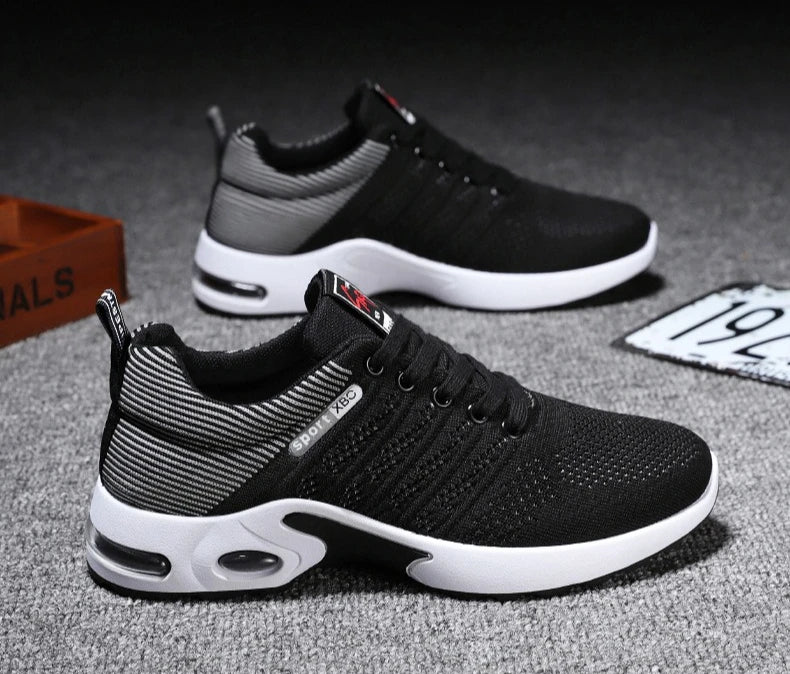 2025 New Men Sneakers Breathable Lace-Up Running Shoes Men Outdoor Walking Shoe Mesh Flying Woven Anti Slip Sports Shoes for Men.