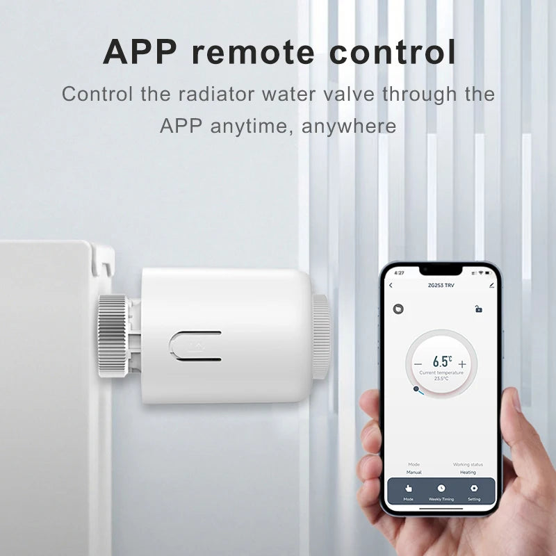 Tuya ZigBee Thermostat Radiator Actuator,Smart TRV Thermostatic Valve Temperature Controller Support Alexa Google Home.