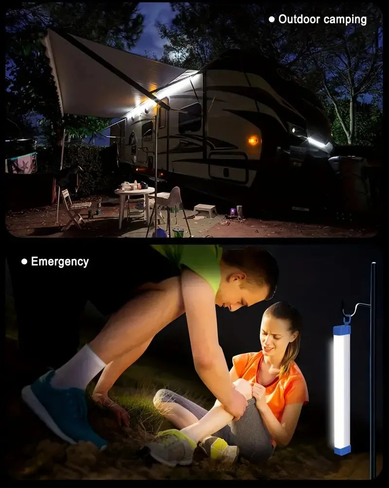 LED Bar light Rechargeable Tube Camping Lamp Magnetic Suspension Portable Light Bulb for Emergency Night Market Outdoor Lighting.
