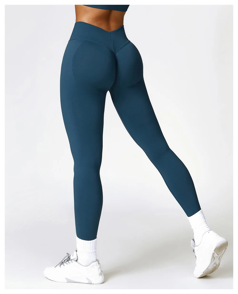 Women's V Back Sports Leggings Athletic Fitness Gym Yoga Pants Tights Scrunch Control Running Exercise Workout Leggins.