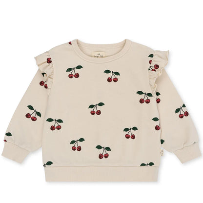 Konges Slojd AW Baby Girls Sweatshirts + Pants 2 Pcs Sets Lambswool Cherry Jackets Kids Clothes Girls Print Dresses Coats 1-9Yrs