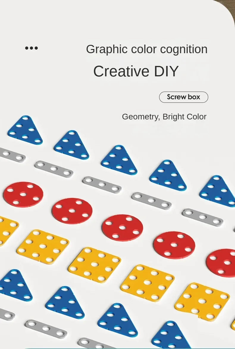 Children Toys Tool Set Electric Drill Screw Nut 3D Puzzle Toys Pretend Play Repair Tool Box Drilling Assembly Educational Toys.