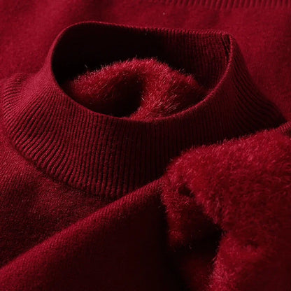 Knitwear Sweater New Autumn/Winter Mock Neck Sweatshirts Solid Color Pullovers Man Brand Casual Mens Clothing