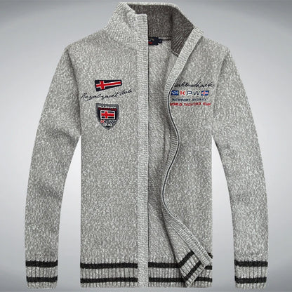 Cotton Man Sweater Shark Autumn Cardigan Overcoat Casual White Red Mens Winter Jacket 2022.