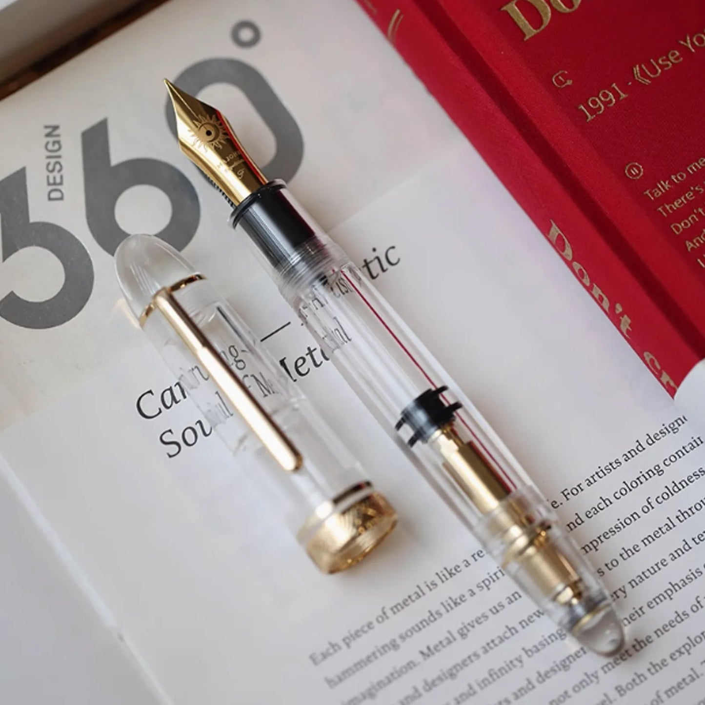 MAJOHN Nr. 8 40-Feder-Acryl-Füllfederhalter P140, groß, transparent, für Erwachsene, Studenten, Farbtinte, großes Fassungsvermögen, Stift zum Schreiben von Schreibwaren.