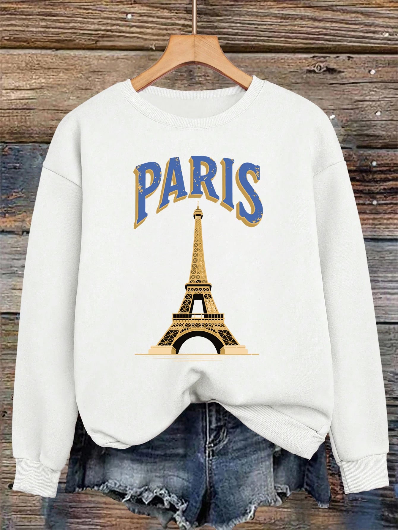 Paris Tower France Print Women Sweatshirt Casual Loose Sportswear All-Match Fleece Pullover Multicolor O-Neck Female Clothes.