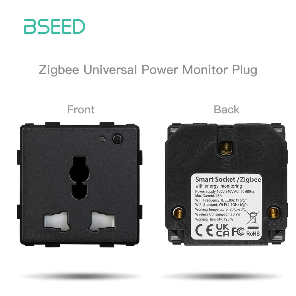 BSEED Zigbee EU/FR/UK/Universal Smart Steckdose Stecker Funktion Teile Mit Power Monitor Glas Rahmen DIY Teile Kostenlose Kombinieren.