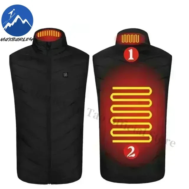 21 Zone Heating Vest Mens USB Infrared Thermal Jacket Smart Heated Clothes New Winter Cold-proof Thick Sleeveless Coat Hiking