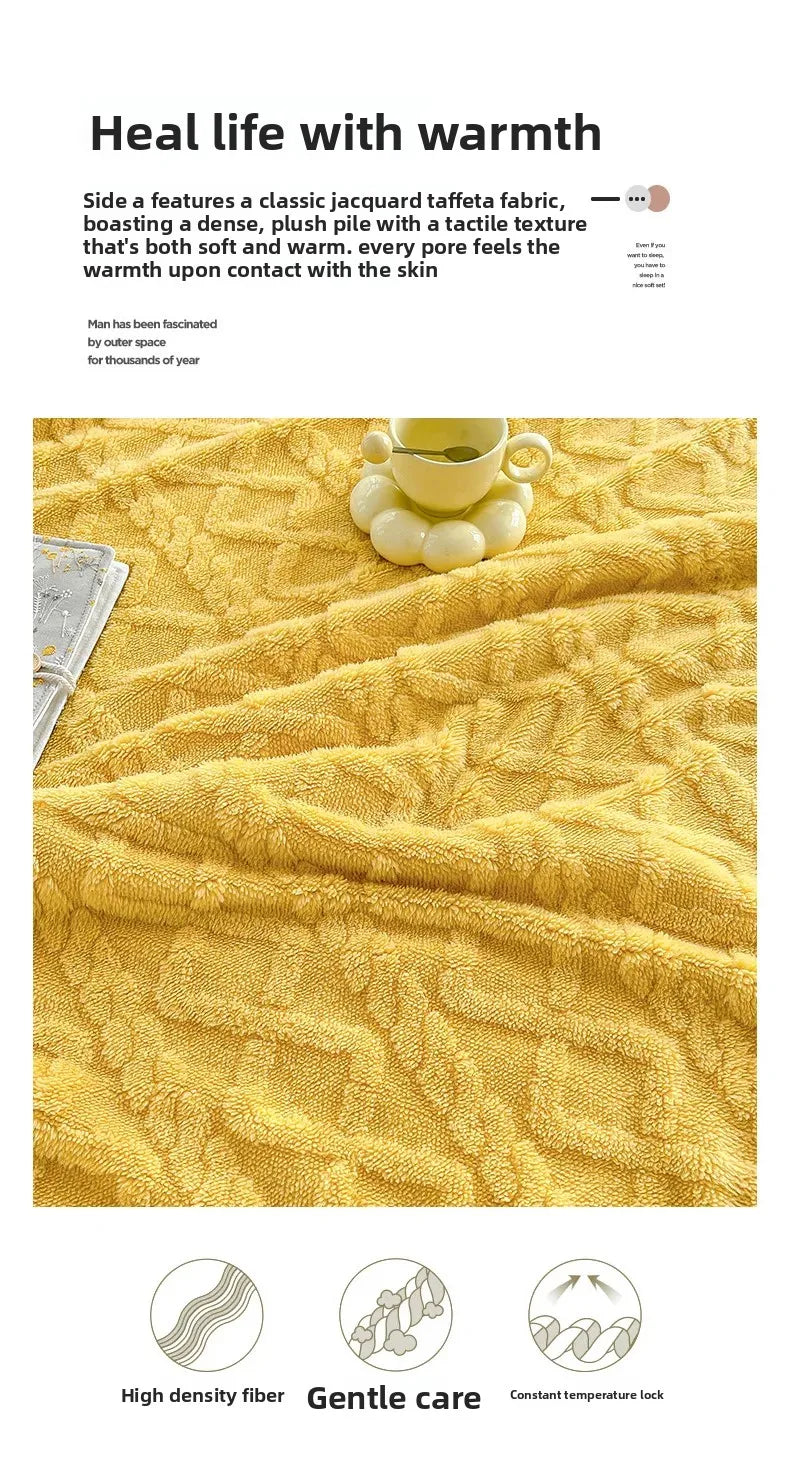 Double Layer Fleece Blanket Autumn Winter Thick Warm Office Nap Throw Blankets for Sofa Bed Single Double Soft Plush Comforter.