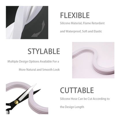 LED Silicone Tube Flexible Neon Soft Lights For SK6812 WS2812B WS2811 DIY Christmas Holiday Decoration Strip Light Tape Rope.