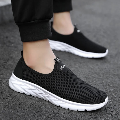 YRZL Sneakers Men Summer Casual Shoes Men Mesh Breathable Outdoor Non Slip Sports Shoes Slip on Loafers for Men Pius Size 39-46