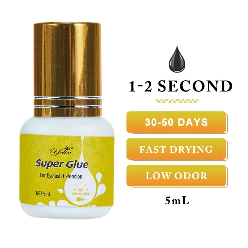 Yelix Eyelash Extension Glue 0.5-1 Sec Fast Dry Individual Lashes Glue Sensitive Eye Eyelash Glue Wholesale Customization.