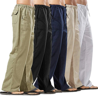 Spring Linen Wide Men Pants Korean Trousers Oversize Cotton Streetwear Male New Yoga Pants Casual Men Clothing Sweatpants