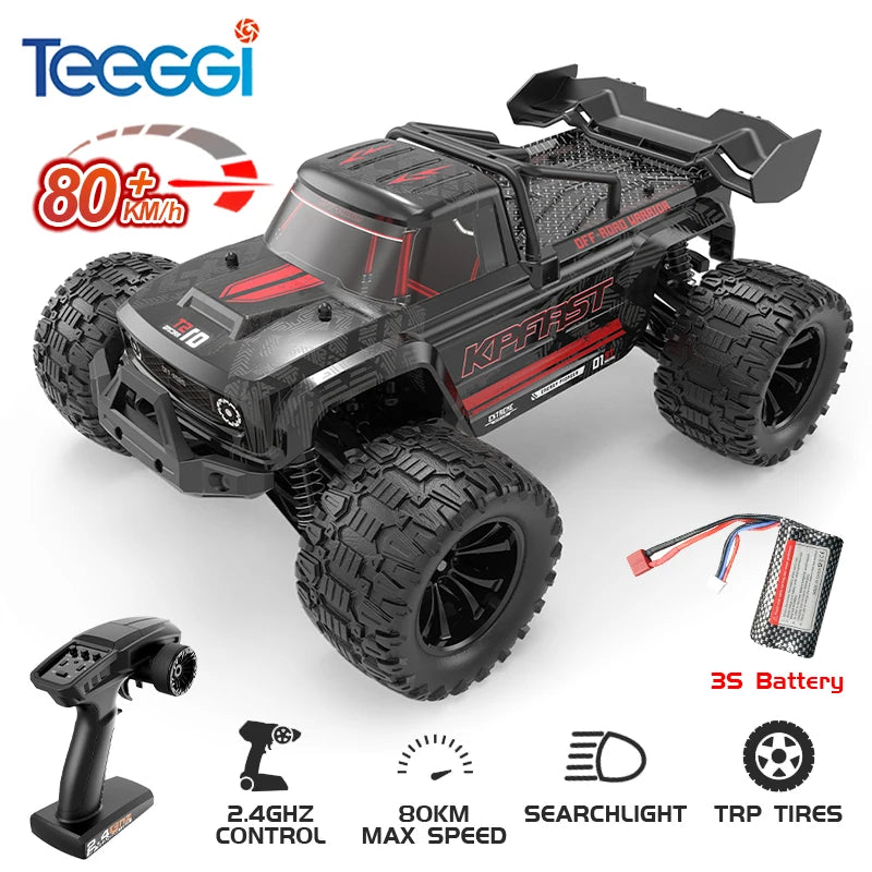 Teeggi 4WD 2.4G RC Drift Car 80KM/H 1:14 High Speed Off-Road Racing Car Brushless 3S Remote Controller Car Truck Toy For Gift.