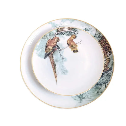 European ceramic western dinner plate, jungle set, steak plate, Coffee cup, afternoon , personalized gift set.