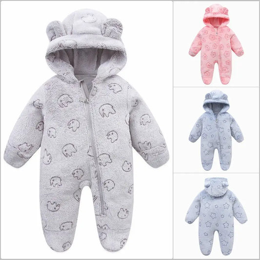 Somenie Unisex Baby Verdickte Onesie Kleidung für Herbst Winter Oberbekleidung Jungen Mädchen Niedliche Cartoon Fleece Warmer Body