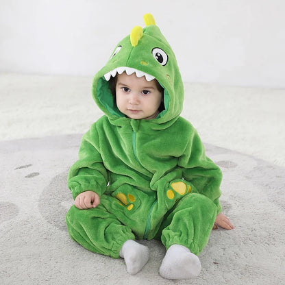 Sully Kigurumis Baby Mädchen Kleidung Stram pler Winter weich warm Säugling Jungen Bodysuit Cosplay Pika Kapuze Reiß verschluss Overalls.