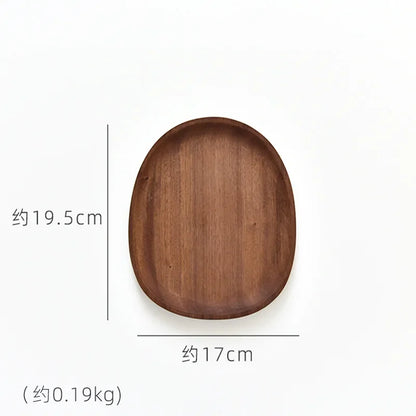 Solid Wood Serving Tray Oval Tea Tray Decorative Wood Plate Fruit Tray Vegetable Platter Home Bread Dessert Cake Plate Tableware.
