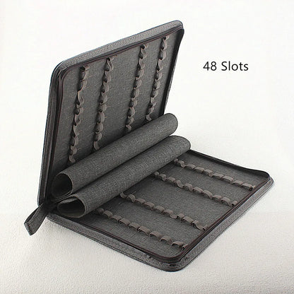 48 /24/10 Slots Fountain Pen Case, Canvas Pen Holder Display Pouch Bag Storage Large Capacity Waterproof