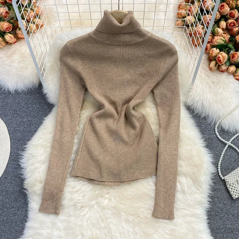 2026 neue Herbst Winter Rollkragen Langarm Gestrickte Pullover Einfarbig Multi Farbe Kaschmir Grundlegende Weiche Pullover