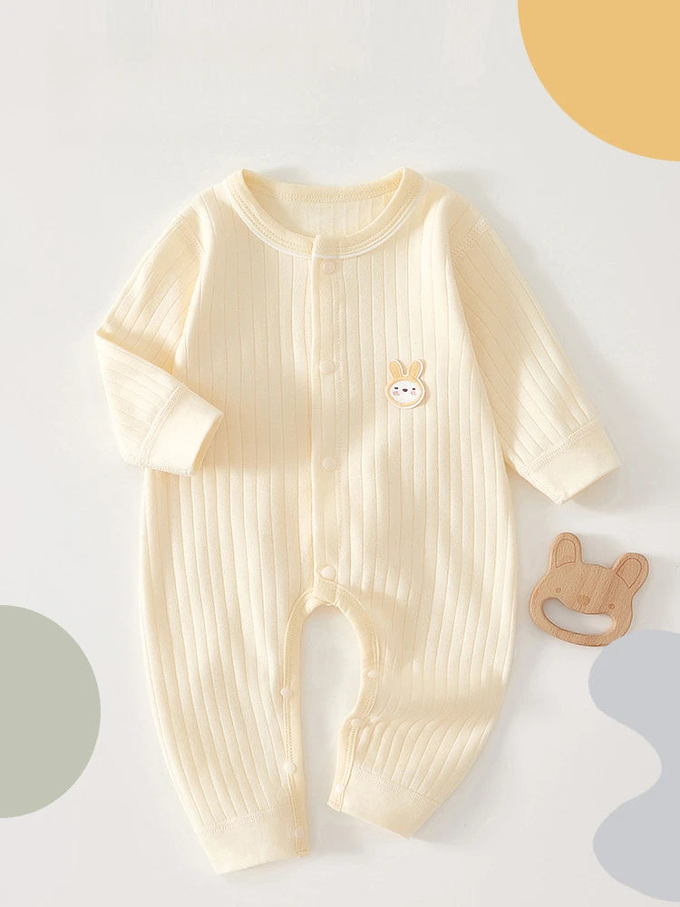 AYNIGIELL Frühling und Herbst 0-12 Monate Baby-Strampler Hochwertiger Neugeborenen-Overall aus 100 % Baumwolle für Neugeborene, Jungen und Mädchen.
