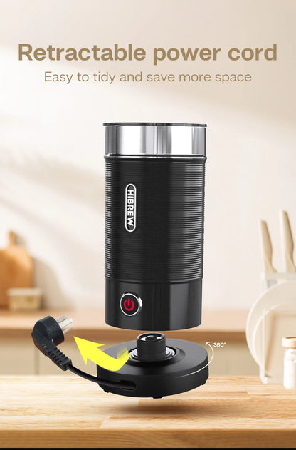 HiBREW Milk Frother Frothing Foamer Chocolate Mixer Cold/Hot Latte Cappuccino fully automatic Milk Warmer Cool Touch M1A.