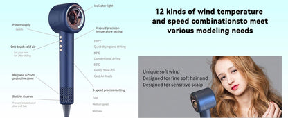 1600W Super Hair Dryer Leafless Hair dryer Personal Hair Care Styling Negative Ion Tool Constant Anion Electric Hair Dryers