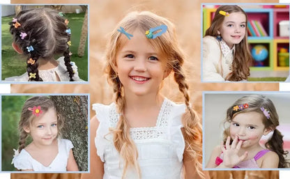 Cute Simple Children's Hair Accessories Comb Set Hair Clips Hair Bands Creative Headwear Set Kids Fashion Accessory Bundle.