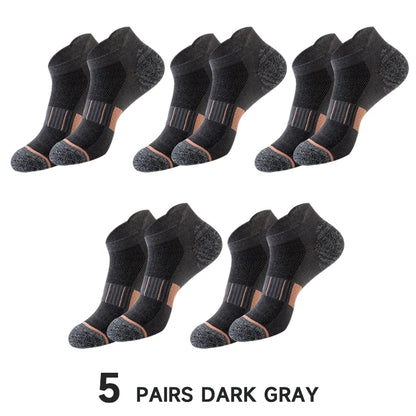 5 Pairs Socks Men's Short Socks Sweat Absorbent and Odorous Basketball Socks Running Sports Socks Breathable Mesh Men's Socks