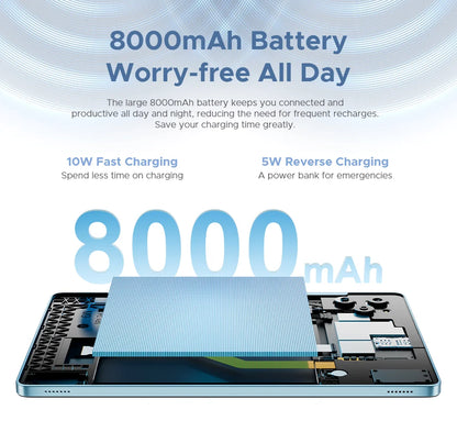 DOOGEE Tab G6 2 IN 1 Smart Tablet PC 11'' Screen Android 15 30GB RAM(6+24) 256GB ROM 8000mAh Battery Dual Speakers Widevine L1.