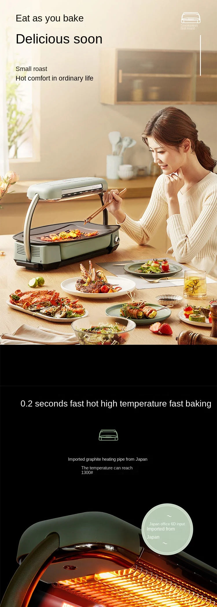 New Smokeless Barbecue Oven Barbecue Pot Household Multi-function Indoor Electric Oven Korean Style Skewer.