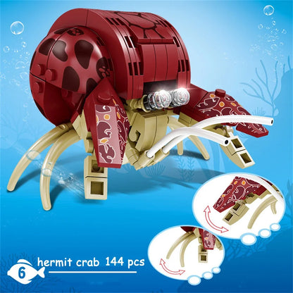 King crab Realistic Educational Ocean Creature Model Building Blocks Toys Easy Assembly,Ideal Holiday Gift for Kids Birthday.
