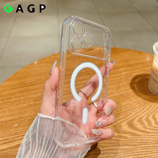 Ultra thin 17 Pro Max Magnetic Case Transparent Magsafe Case For iPhone 17 Air 16 15 14 13 11 12 Pro Max Camera Protect Cover.