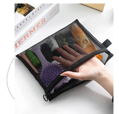 1/3pcs Mesh Clear Cosmetic Bags Small Large Black Makeup Bag Portable Travel Toiletry Organizer Case Lipstick Storage Pouch.