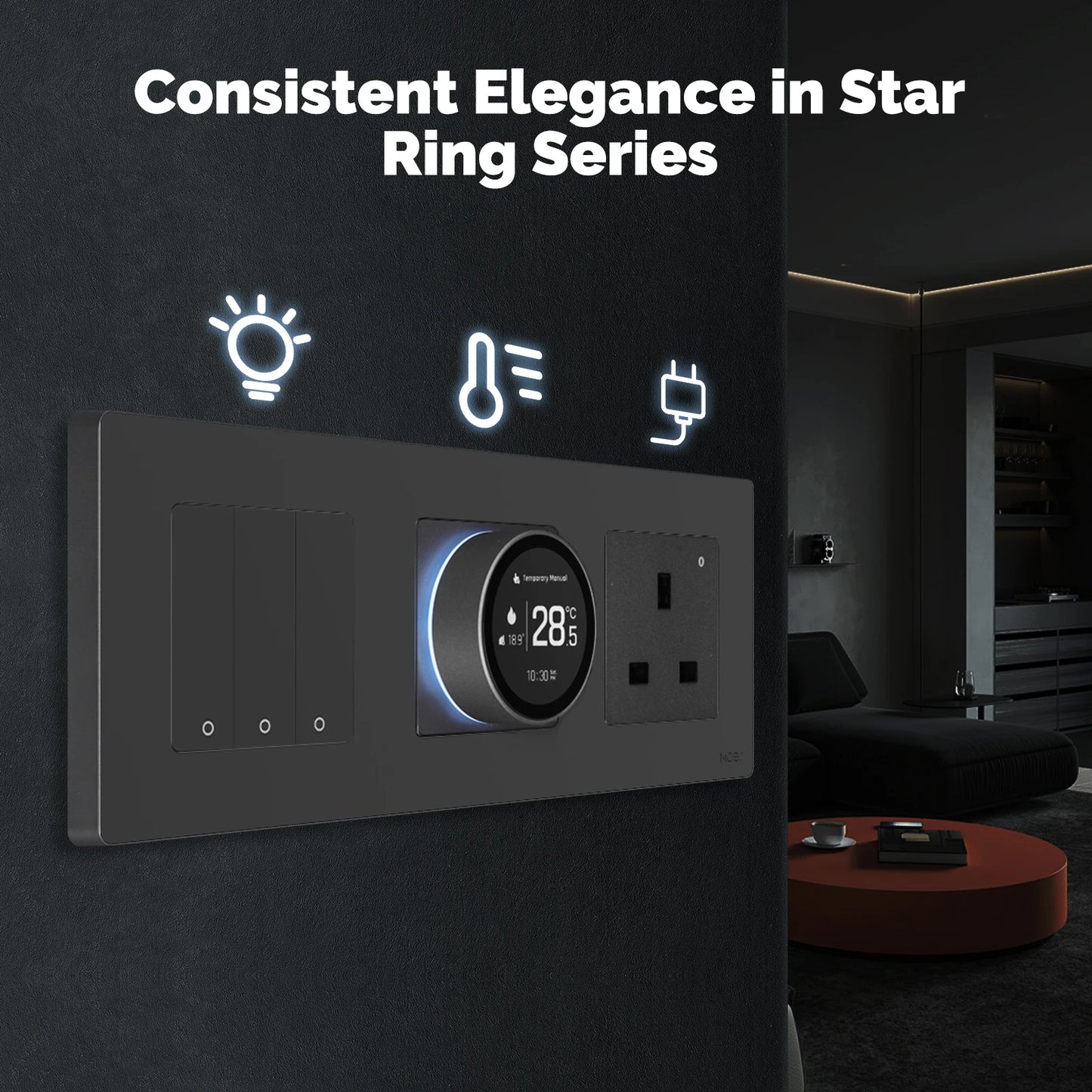 MOES Tuya ZigBee Smart Knob Thermostat Star Ring Series Temperature Controller Water Boiler Electric Heating With Alexa Google.