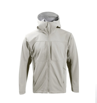 Compass Button Patch Italian Luxury Style Men's Fleece-lined Windbreaker Jacket Zippered Suitable For Outdoor Sports Hoodie.