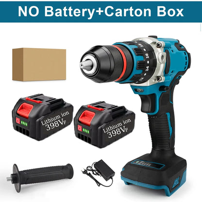 480 N.M Bürstenloser elektrischer Schlagbohrschrauber, 13 mm Akku-Bohrschrauber, Elektroschrauber, DIY-Treiber, Elektrowerkzeug für Makita 18 V Akku-Stift