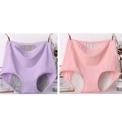 2pcs Girl Menstrual Panties Women's Physiological Briefs Ladies Period Leak Proof Panty High Waist Cotton Underwear
