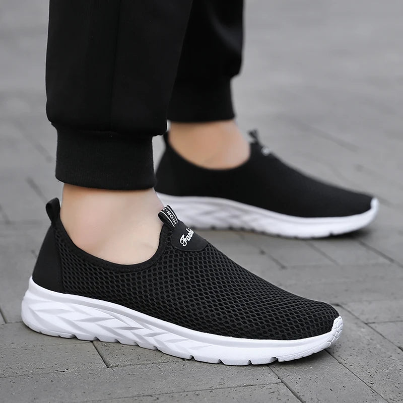 YRZL Sneakers Men Summer Casual Shoes Men Mesh Breathable Outdoor Non Slip Sports Shoes Slip on Loafers for Men Pius Size 39-46.