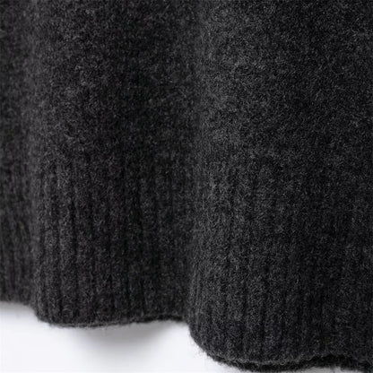 Women's Knitted Sweater Round Neck Long Sleeve Solid Color Autumn New Warm Sweater.