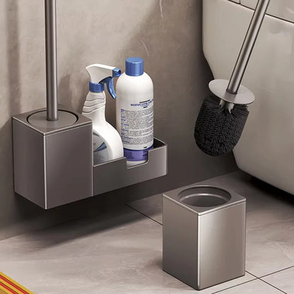 Kein Stanzen Badezimmer-Toilettenregal/Badezimmer-Wandbehang-Toilettenregal/Toilettenbürstenaufbewahrung