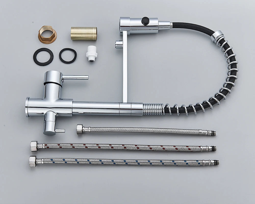 Black Filtered Kitchen Water Filter Kitchen Faucets Dual Spout Filter Faucet Mixer Water Purification Water Crane For Kitchen