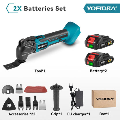 YOFIDRA Oszillierende Multifunktionswerkzeug Elektrische Säge Trimmer Schaufel Schneiden Holzbearbeitung Maschine Für Makita 18V Batterie Pin