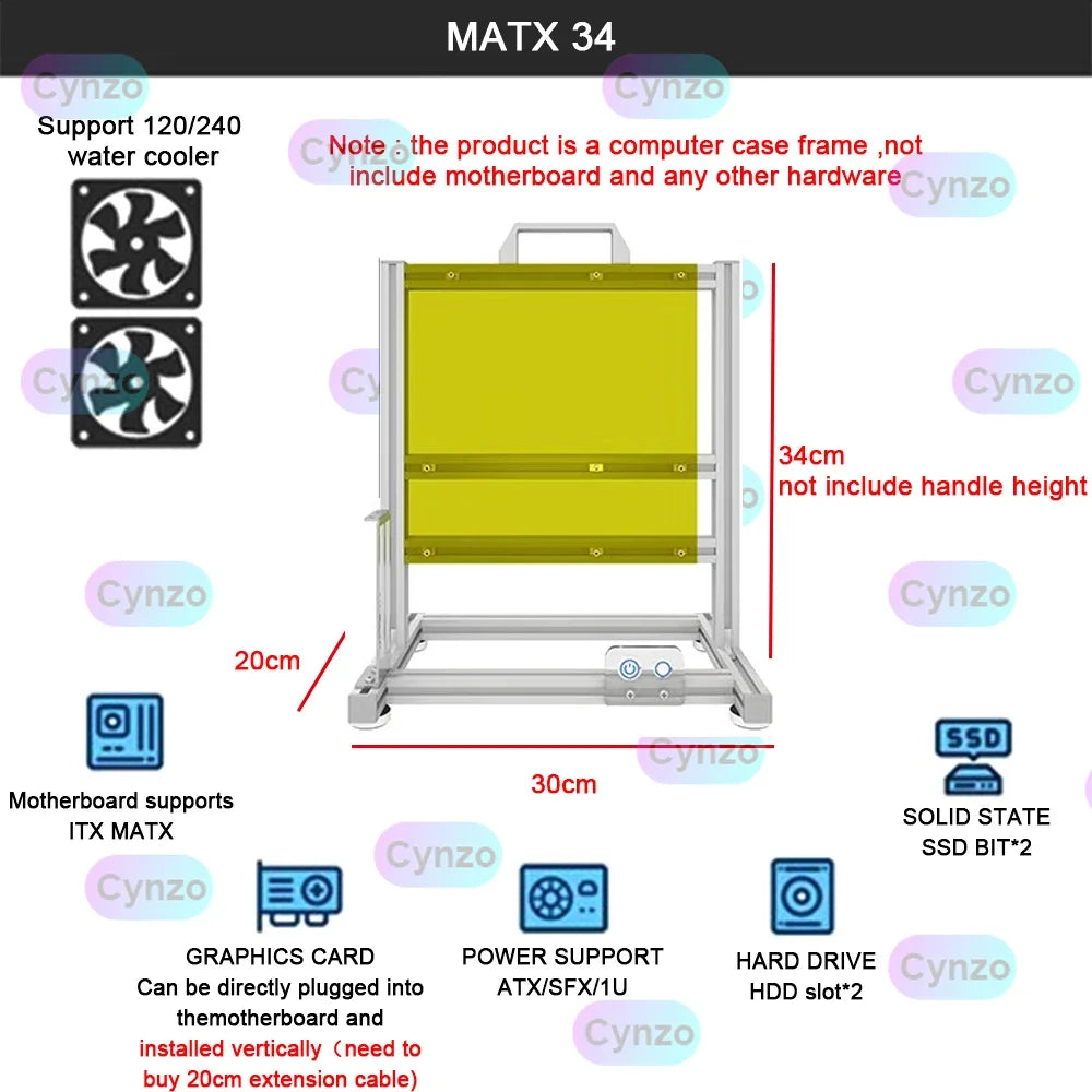 DIY  Gamer Cabinet ITX MATX ATX Open Computer Case Frame Aluminum Alloy Desktop Portable PC Rack DIY Personalized Chassis